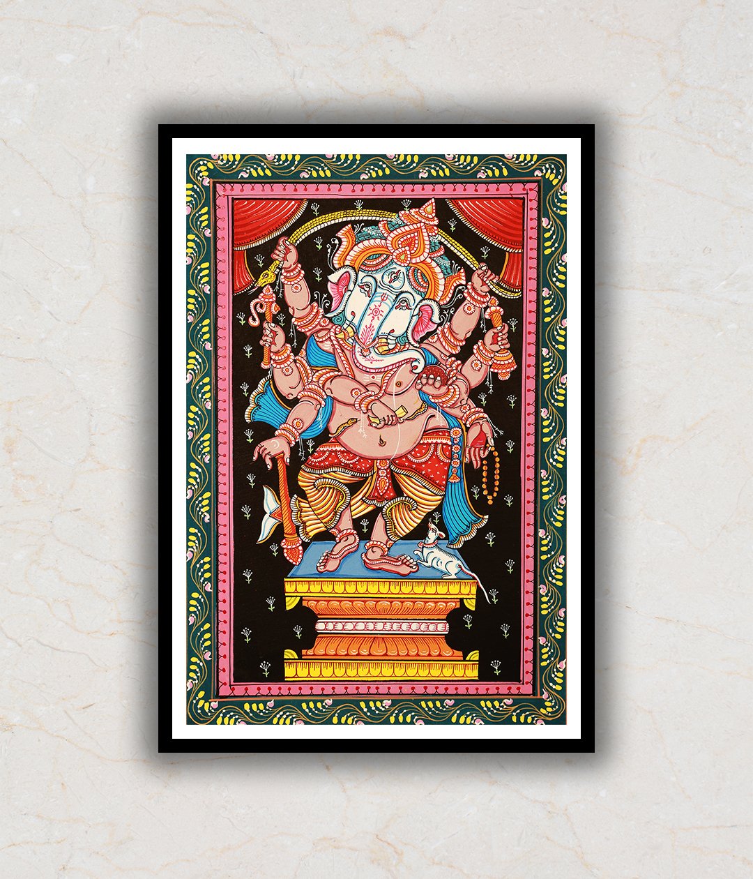 "Lord Ganesh/Ganpati Artwork Pattachitra Art Painting For Home Wall Art Decor"