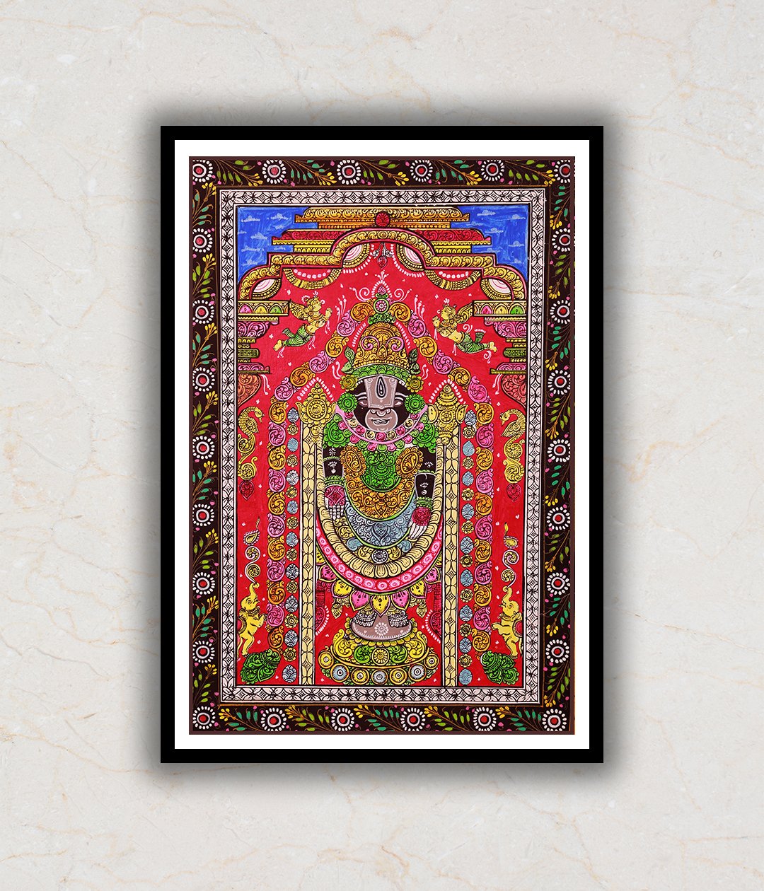 "Tirupati Balaji Pattachitra Art Painting For Home Wall Art Decor"
