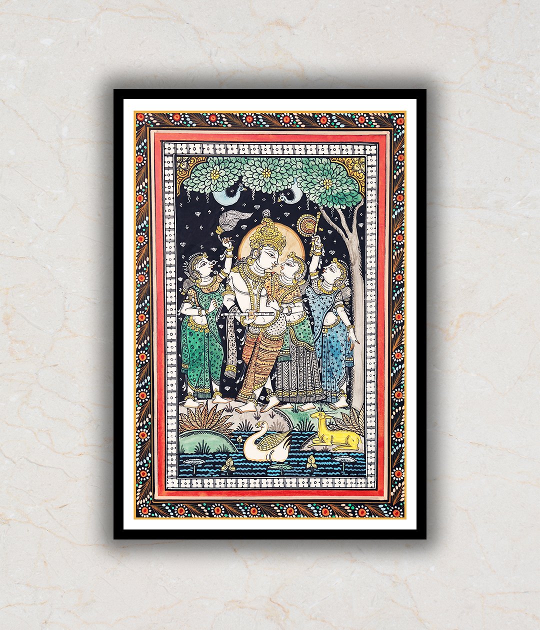 "Radha Krishna Pattachitra Art Painting For Home Wall Art Decor 2"