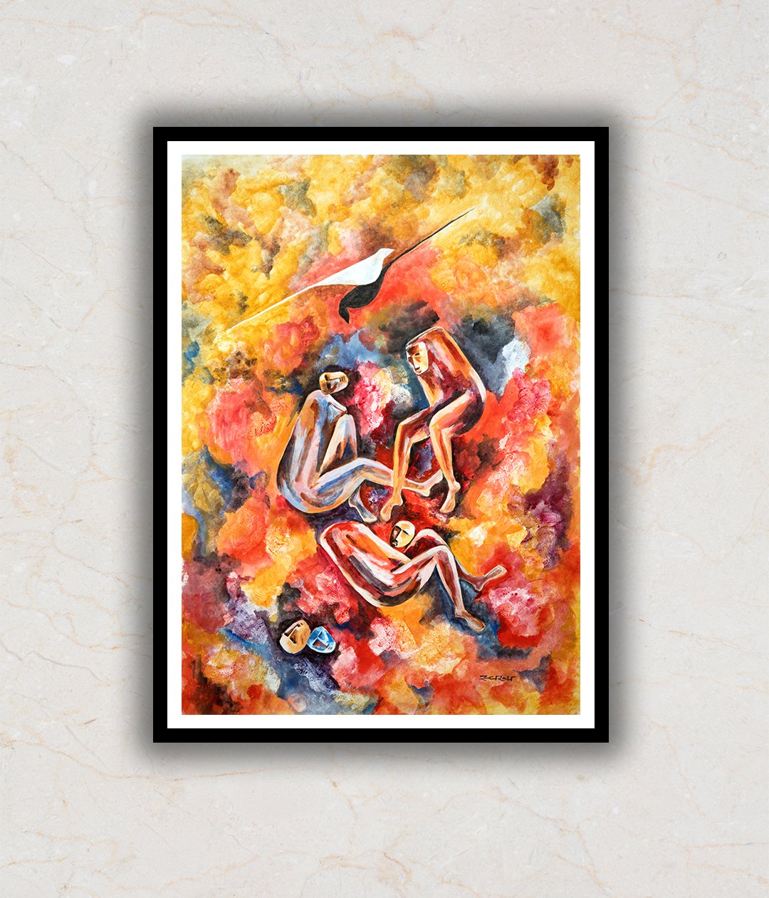 "Inferno Abstract Art Painting"
