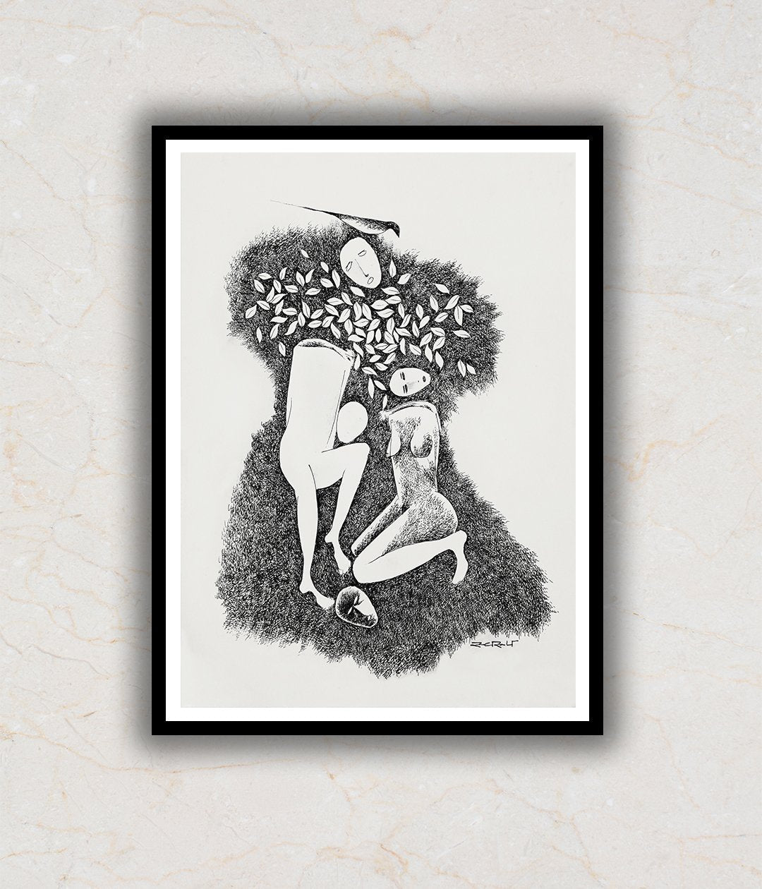 "Fine Monochrome Abstract Wall Art"
