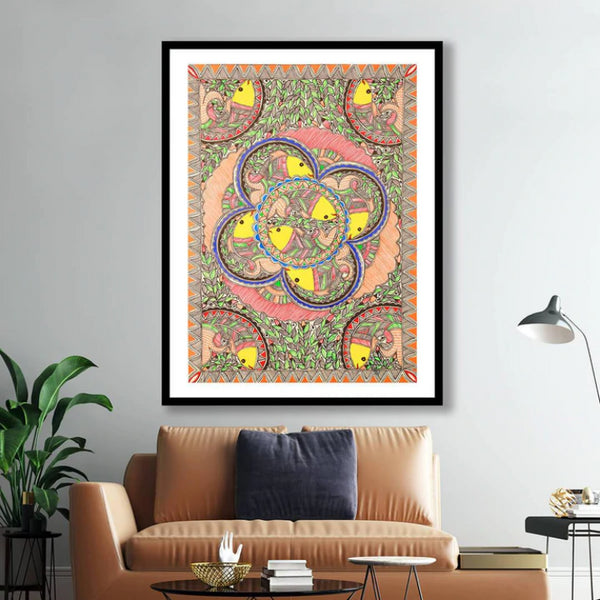 "Fishes of prosperity Madhubani Painting 1"