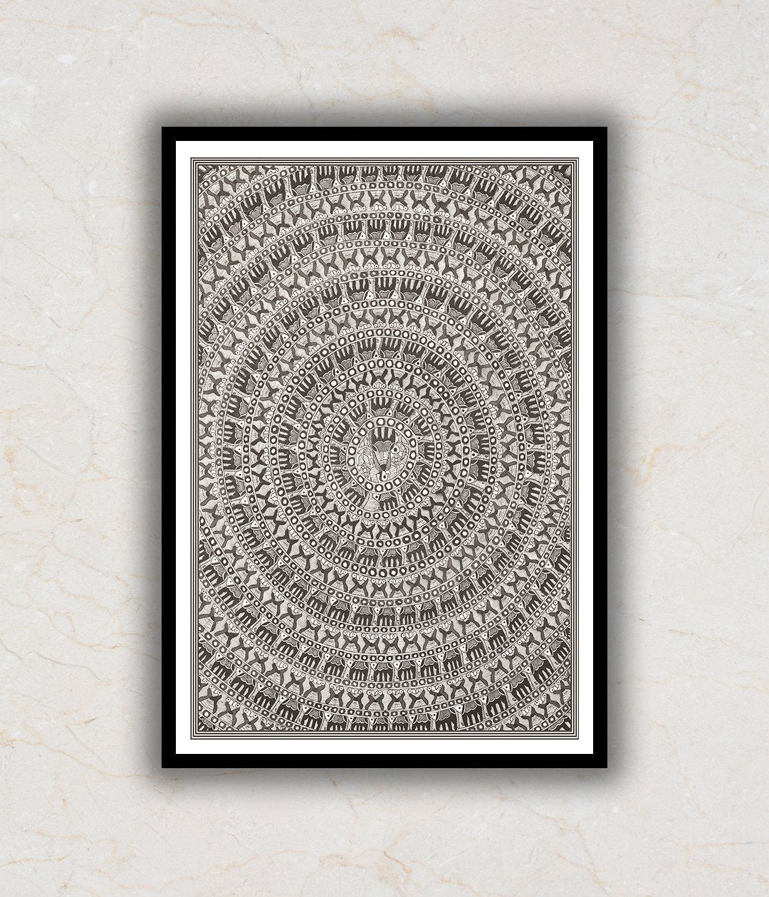 "Mandala Madhubani Art Painting For Home Wall Art Decor"