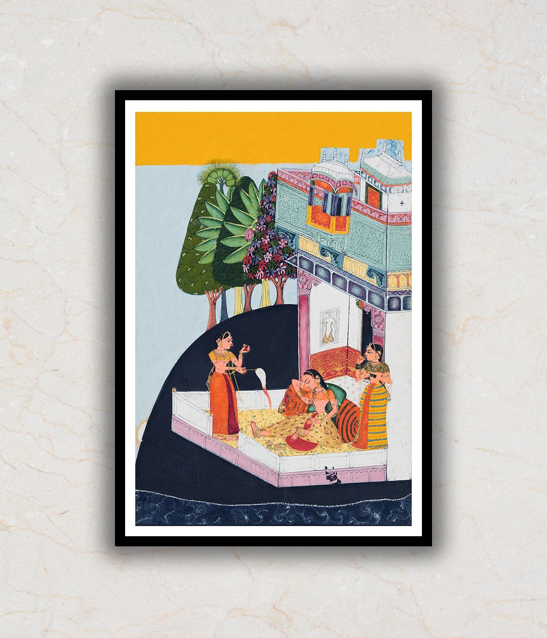 "Sisterhood- Classical Indian Art Art Painting For Home Wall Art Decor"