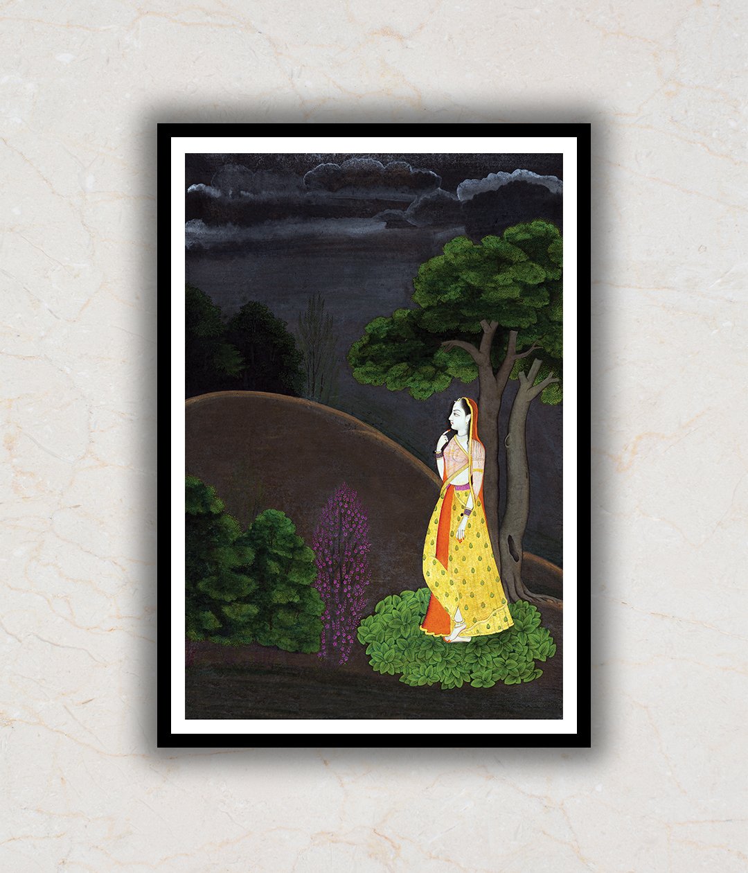 "An Evening of Waiting Kangra Art Painting For Home Wall Art Decor"