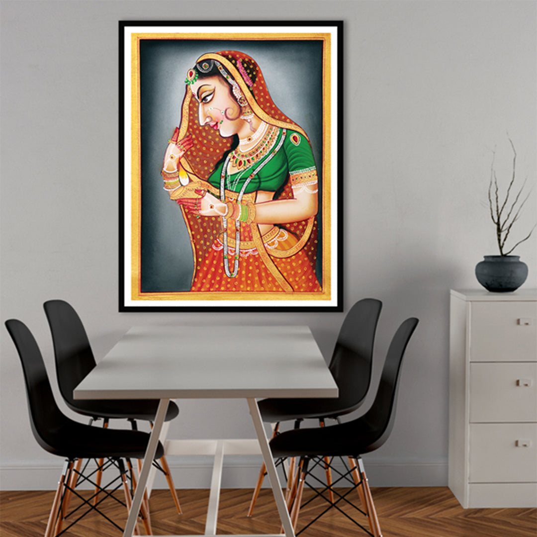 "Ragini Woman Portrait Pichwai Painting 4"