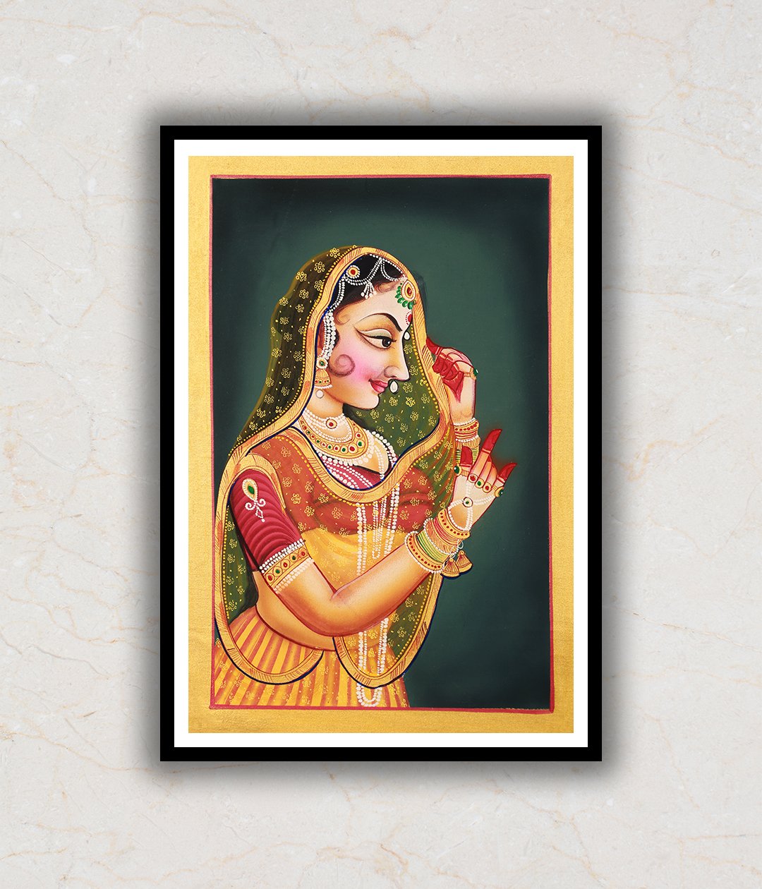 "Ragini Woman Portrait Pichwai Art Painting For Home Wall Art Decor 1"