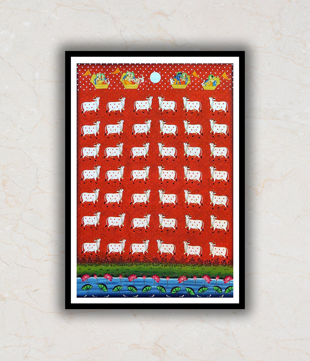 "Cows Pichwai Art Painting For Home Wall Art Decor"
