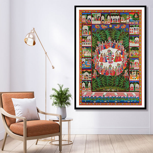 "Shrinath Ji (Shri Krishna) Rasleela Pichwai Painting 3"