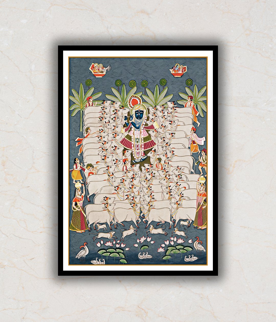 "Shrinath Ji Gopastami Pichwai Art Painting For Home Wall Art Decor"