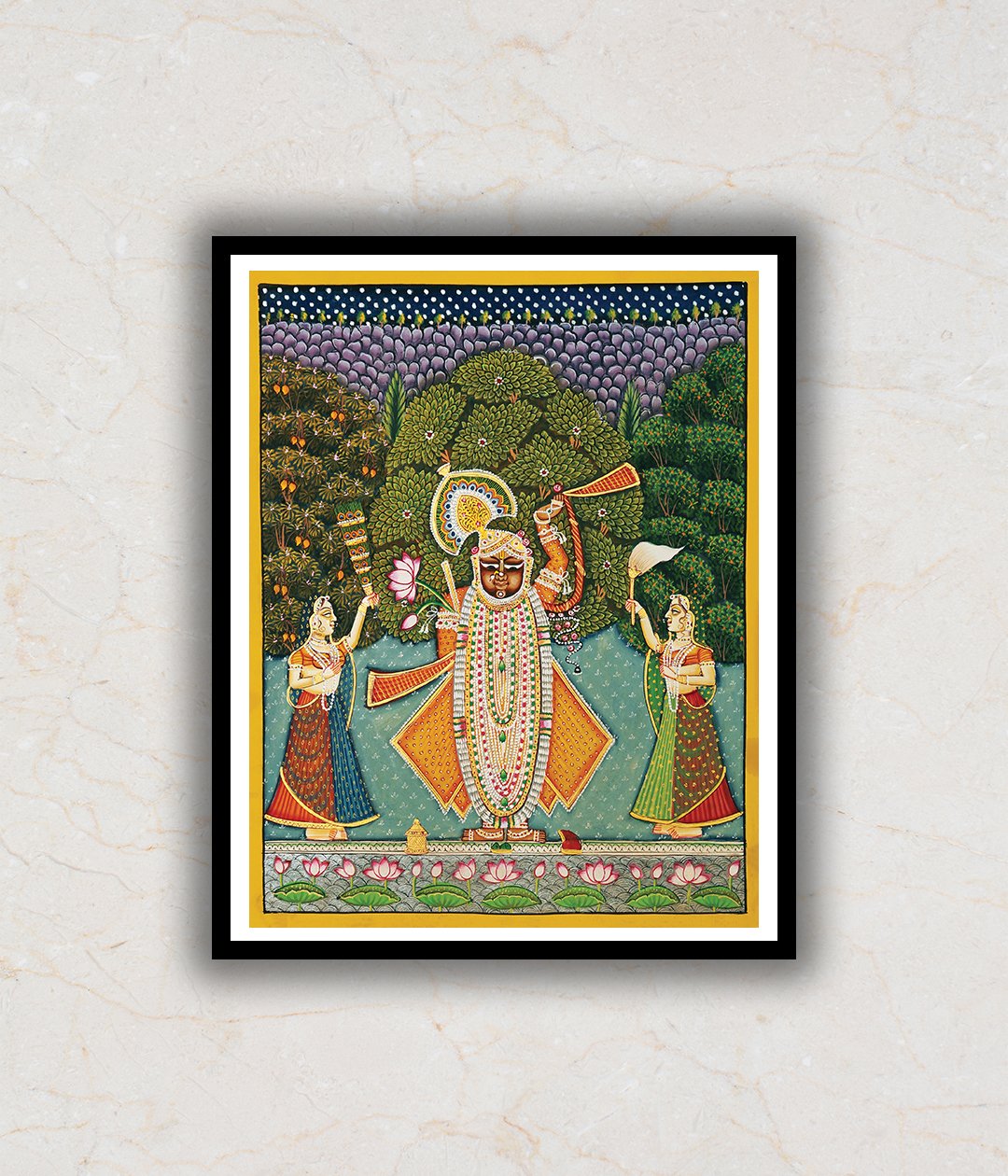 "Shrinath Ji Raas Leela Pichwai Art Painting For Home Wall Art Decor"