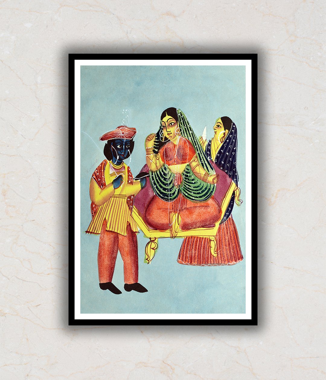 "Rai Raja Kalighat Art Painting For Home Wall Art Decor"