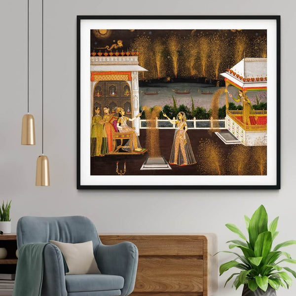 "Ladies Celebrating Diwali Art Painting For Home Wall Art Decor"