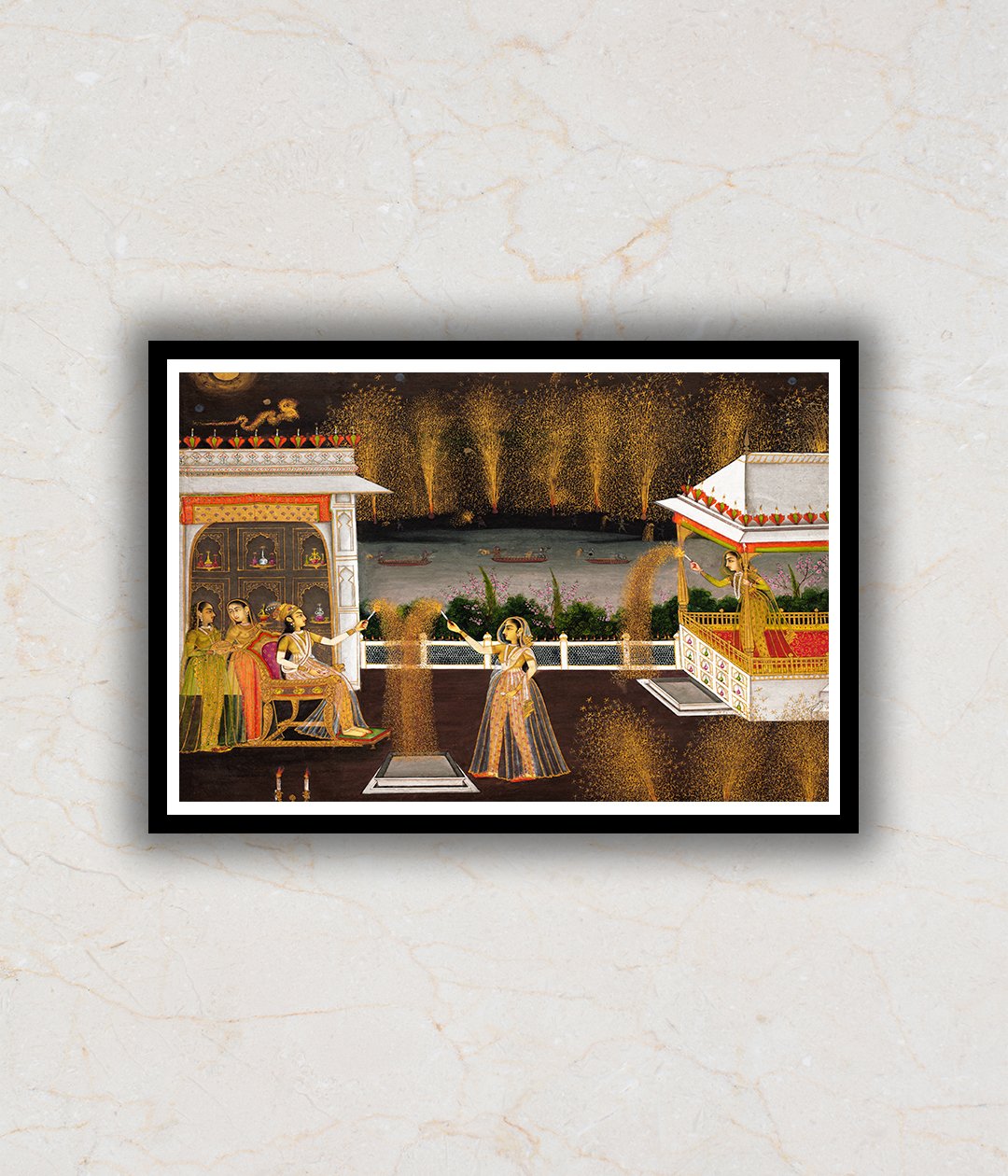 "Ladies Celebrating Diwali Art Painting For Home Wall Art Decor"