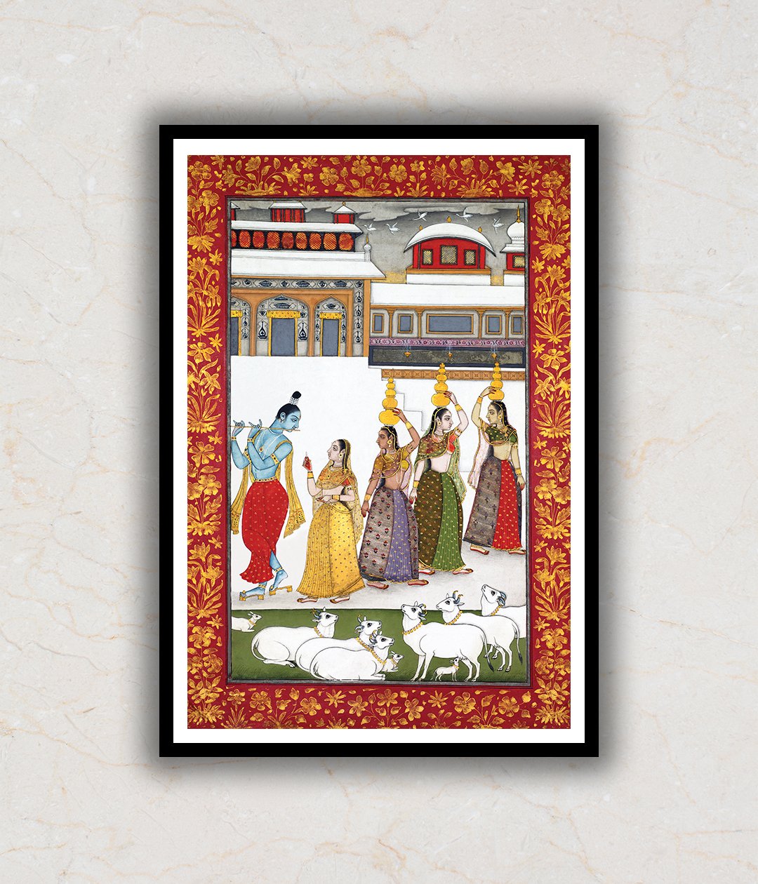 "Krishna Leela Rajasthani Painting Art Painting For Home Wall Art Decor"
