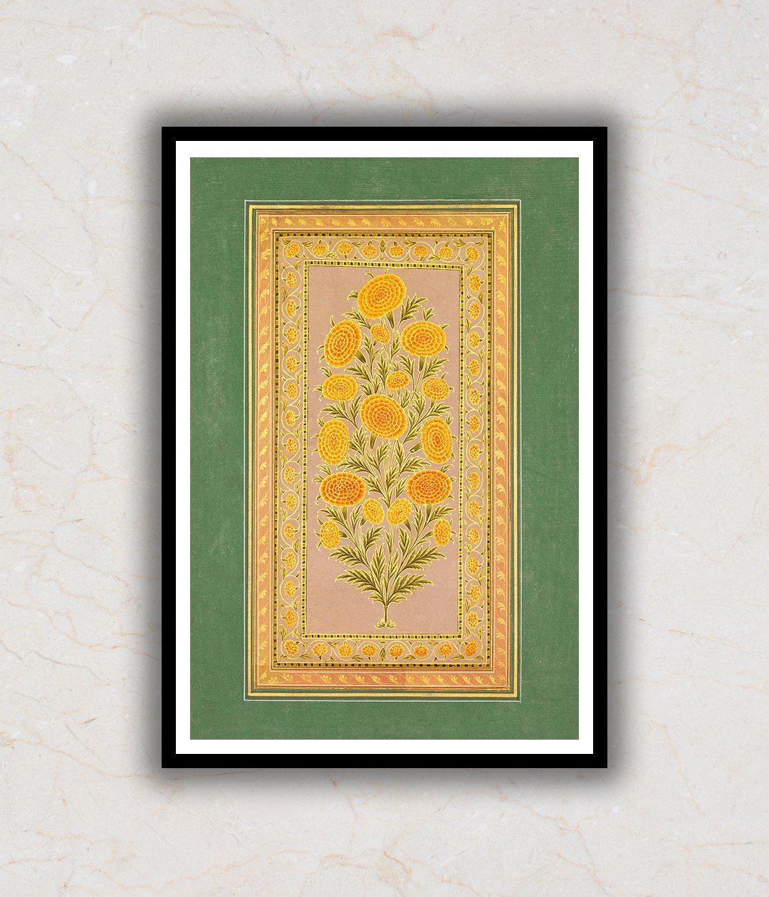 "Multicolor Mughal Flower Art Painting For Home Wall Art Decor"