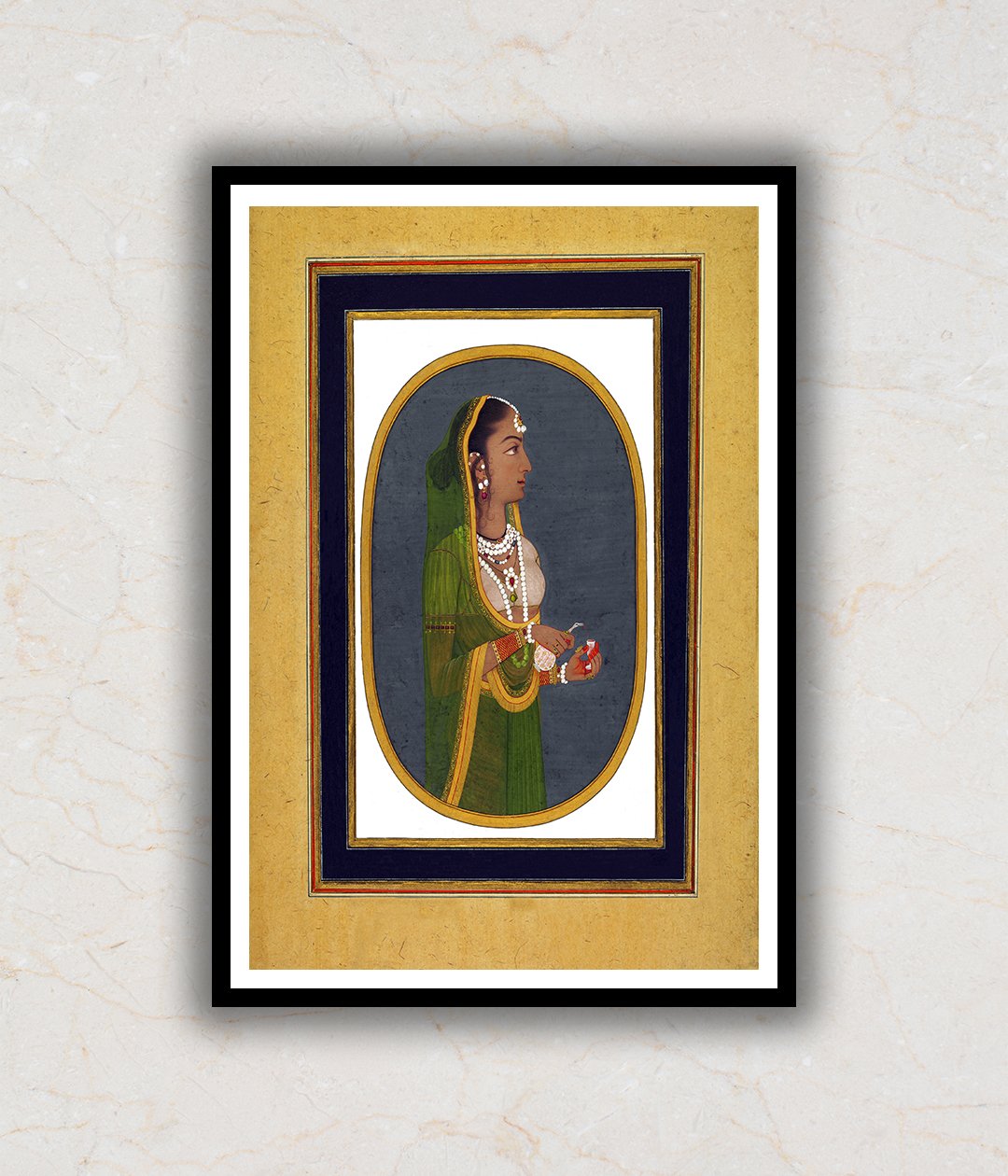 "An Amicable Hostess Rajasthani Portrait Art Painting For Home Wall Art Decor"