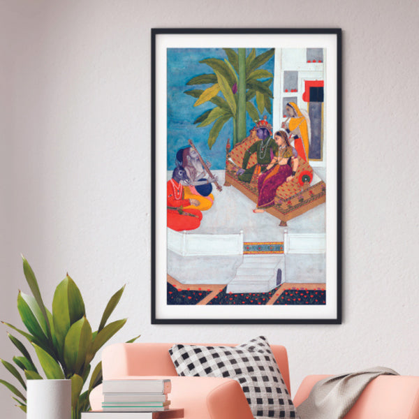 "Serenading Radha Krishna Art Painting For Home Wall Art Decor"