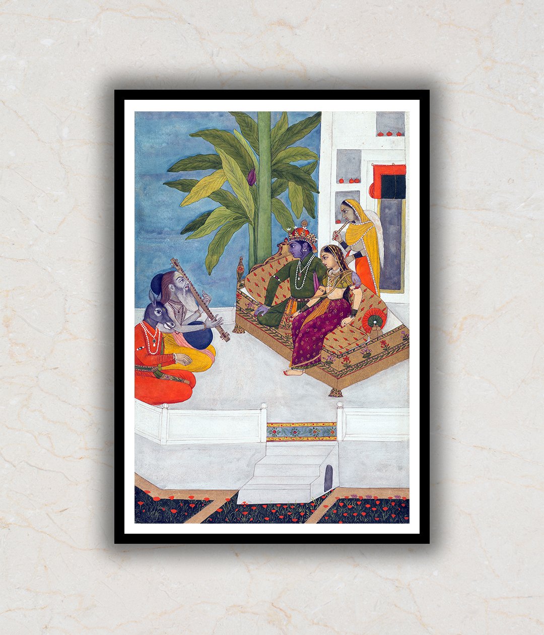 "Serenading Radha Krishna Art Painting For Home Wall Art Decor"