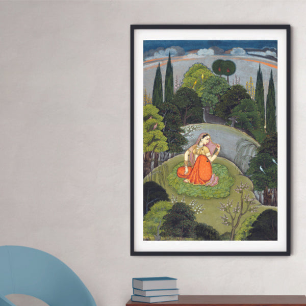 "Radha Waiting For Her Beloved Krishna Art Painting For Home Wall Art Decor"