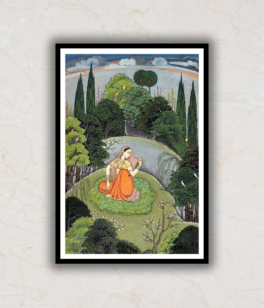 "Radha Waiting For Her Beloved Krishna Art Painting For Home Wall Art Decor"