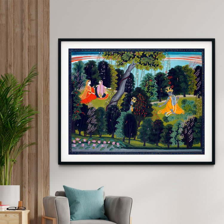 "Radha and Her Sakhi Art Painting For Home Wall Art Decor"
