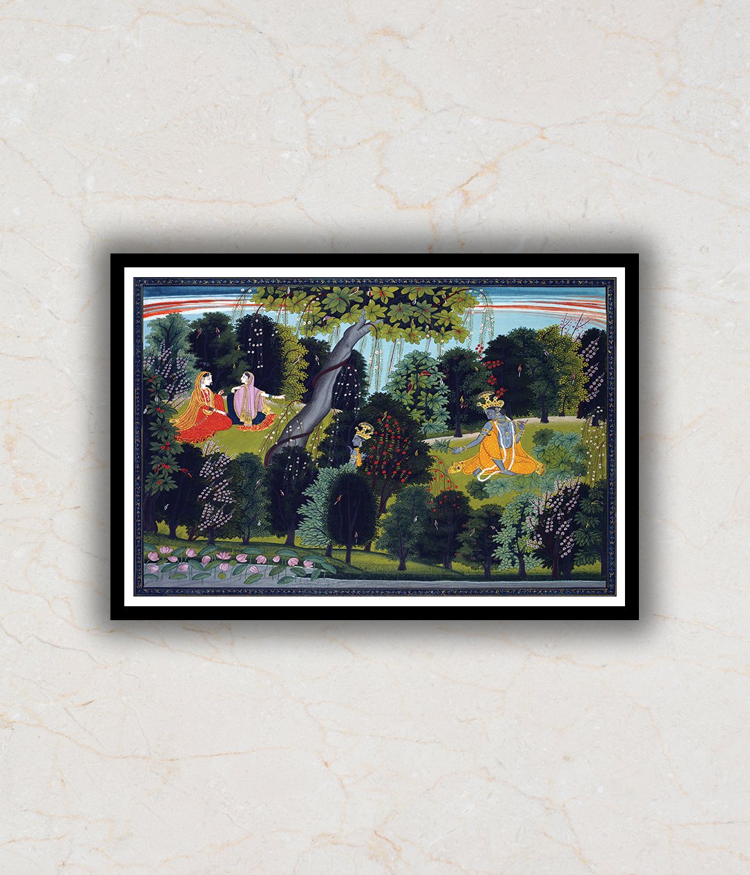 "Radha and Her Sakhi Art Painting For Home Wall Art Decor"