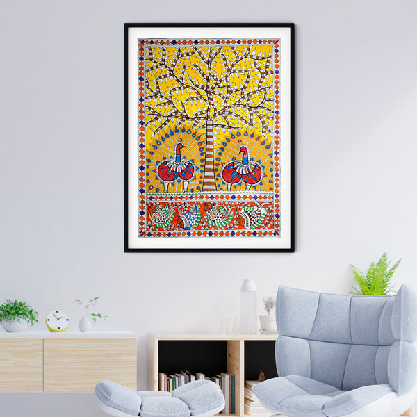 "Peacocks Madhubani Painting 1"