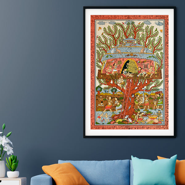 "pattachitra painting - Ancient Treehouse Pattachitra Art 1"
