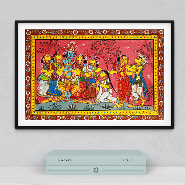 "Krishna Raas Leela Pattachitra Painting 1"