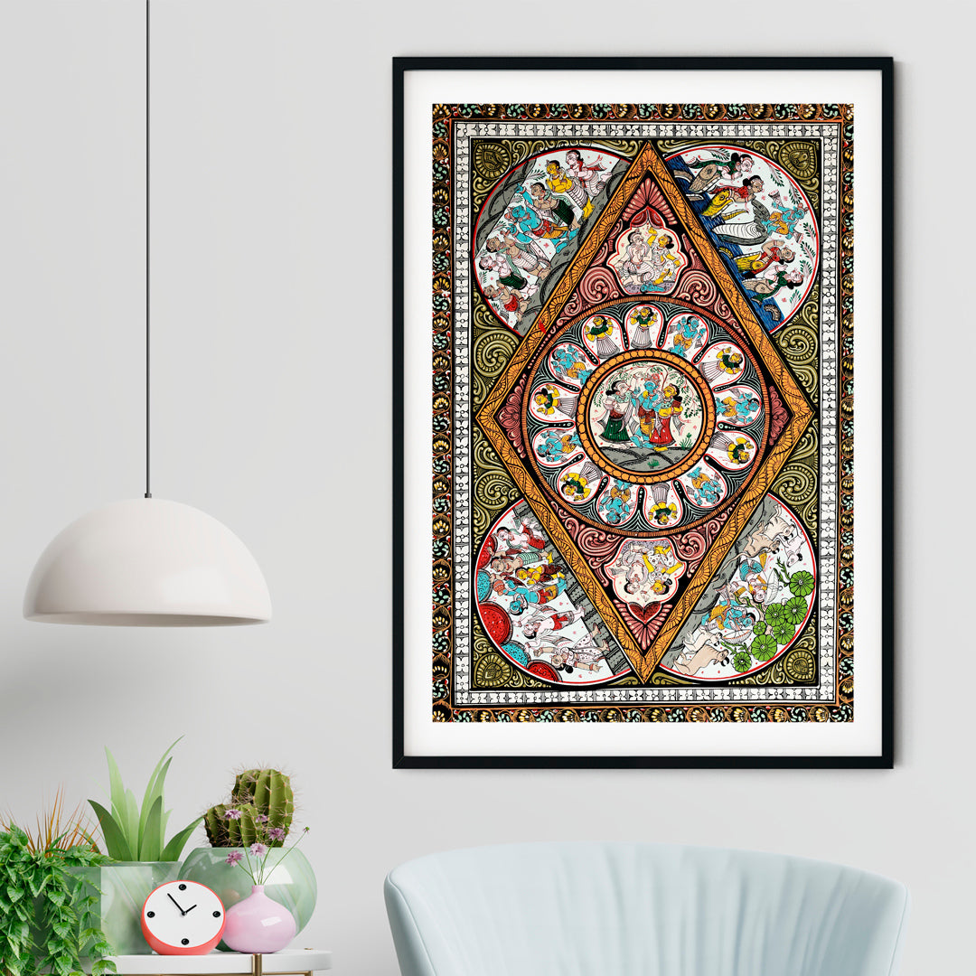 "Shri Krishna Journey Pattachitra Art 1"