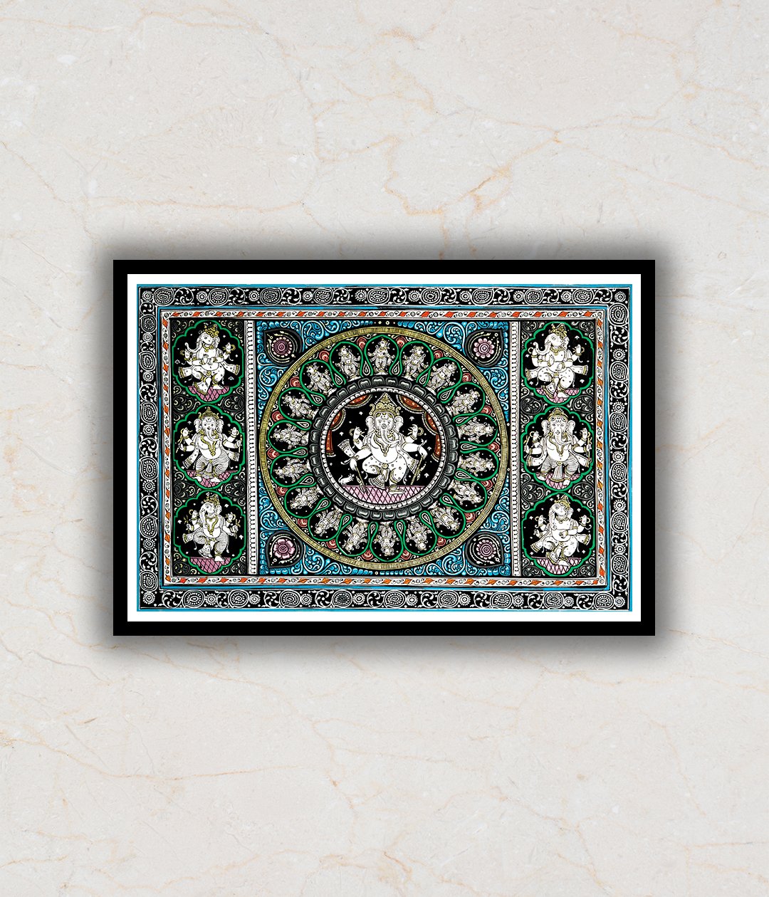 "The Incarnations of Ganesh/Ganpati Artwork Pattachitra Art Painting For Home Wall Art Decor"
