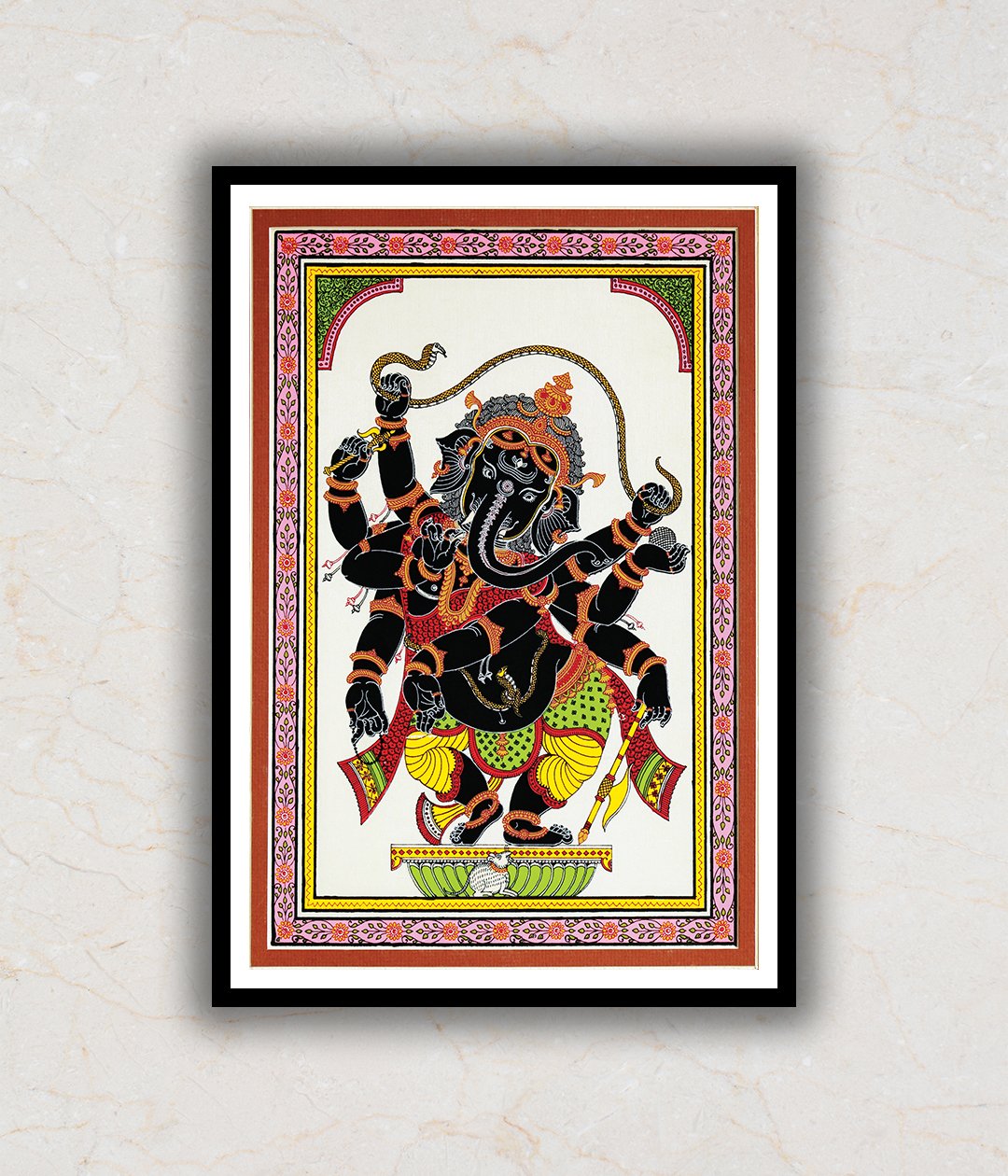 "The Saviour Ganesh/Ganpati Artwork Pattachitra Art Painting For Home Wall Art Decor"