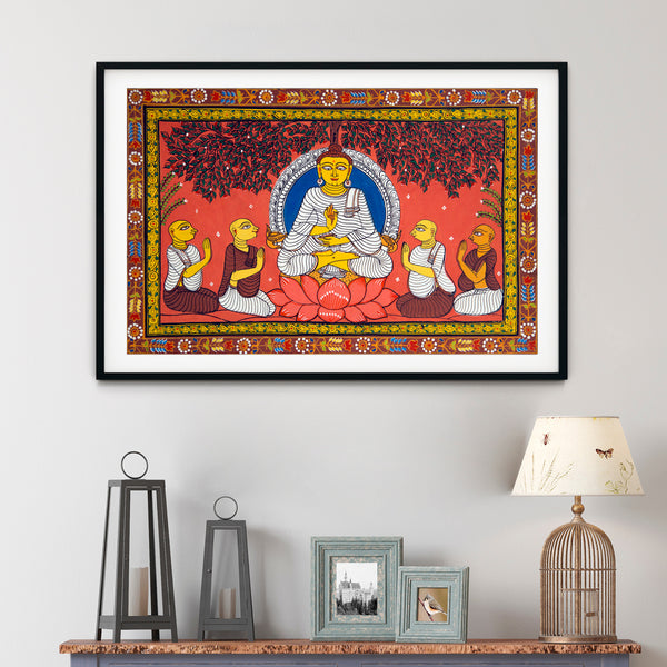 "Lord Buddha & Disciples Pattachitra Art"