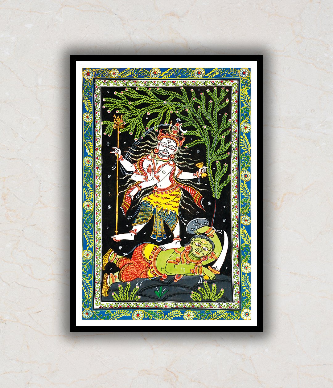 "Shiva Tandav Pattachitra Art Painting For Home Wall Art Decor"