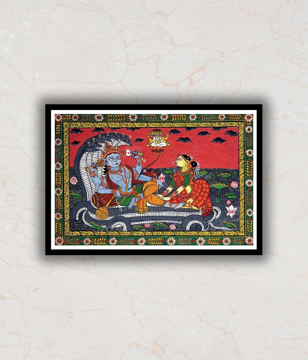 "The Vishnu Darbar Pattachitra Art Painting For Home Wall Art Decor"