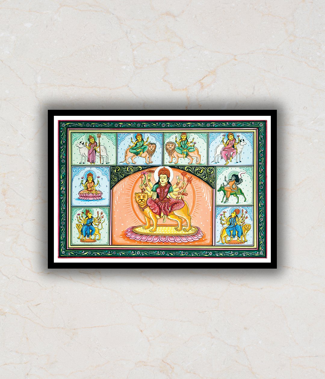 "The Incarnations of Durga Pattachitra Art Painting For Home Wall Art Decor"