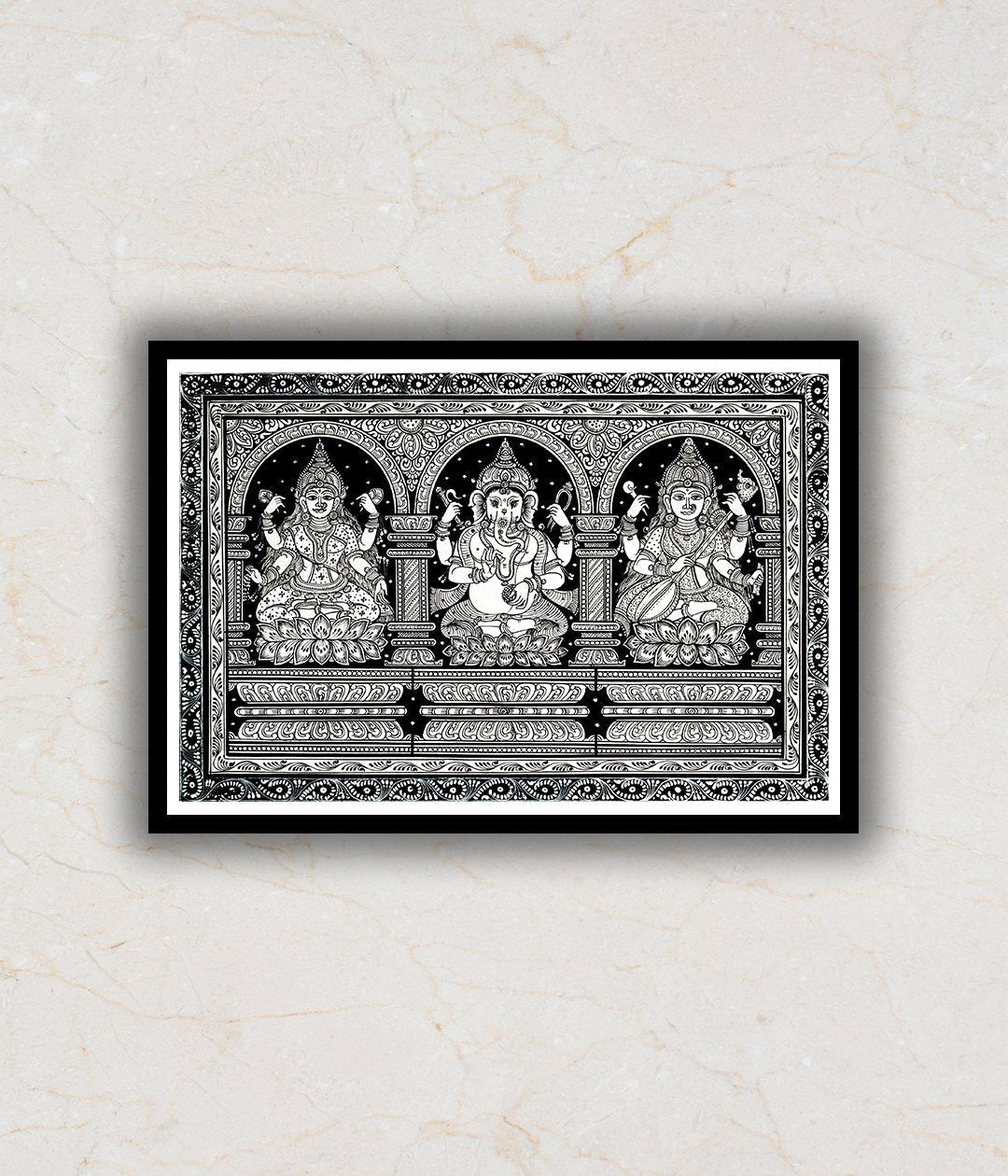 "The Lakshmi Darbar Pattachitra Art Painting For Home Wall Art Decor"