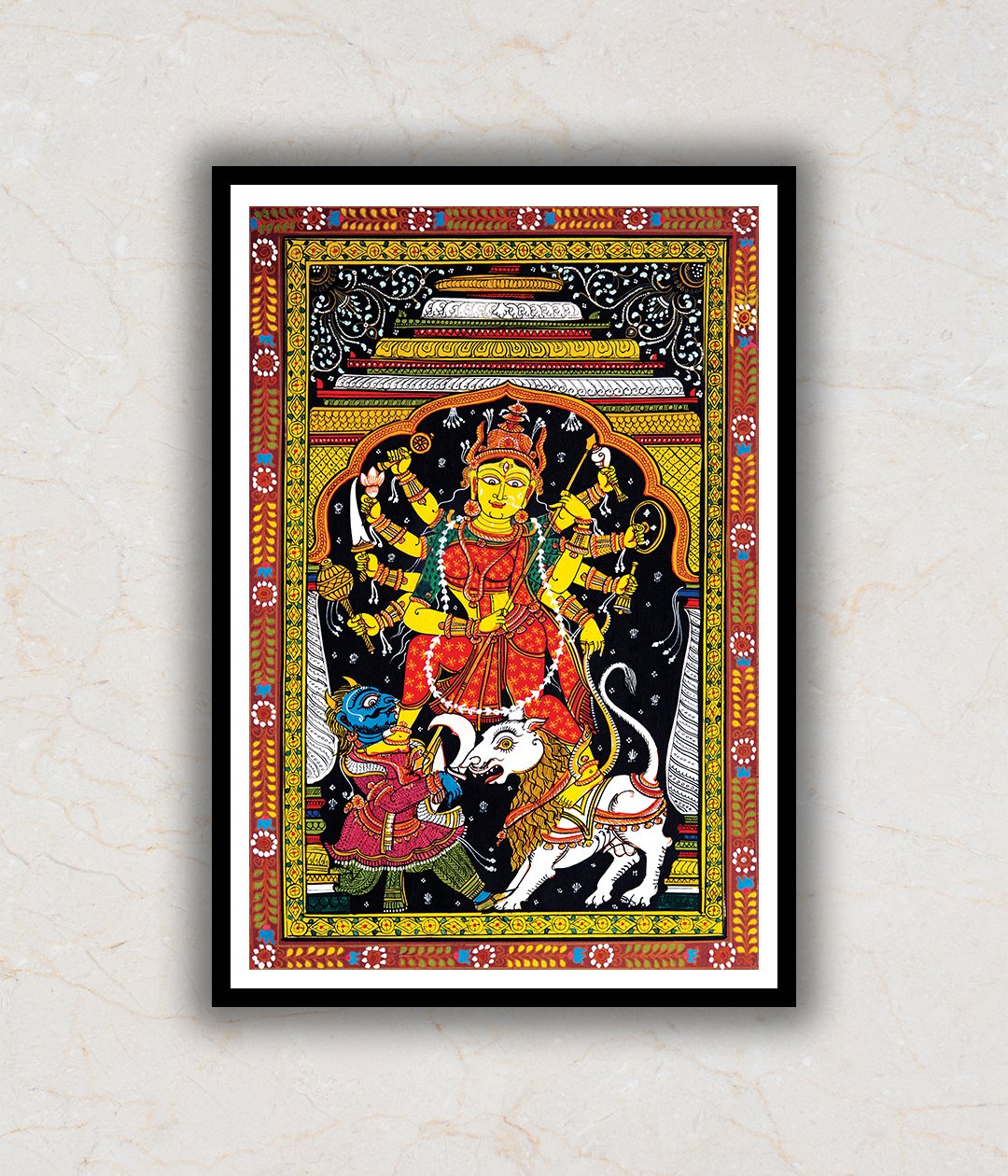 "The Durga Darbar Pattachitra Art Painting For Home Wall Art Decor"