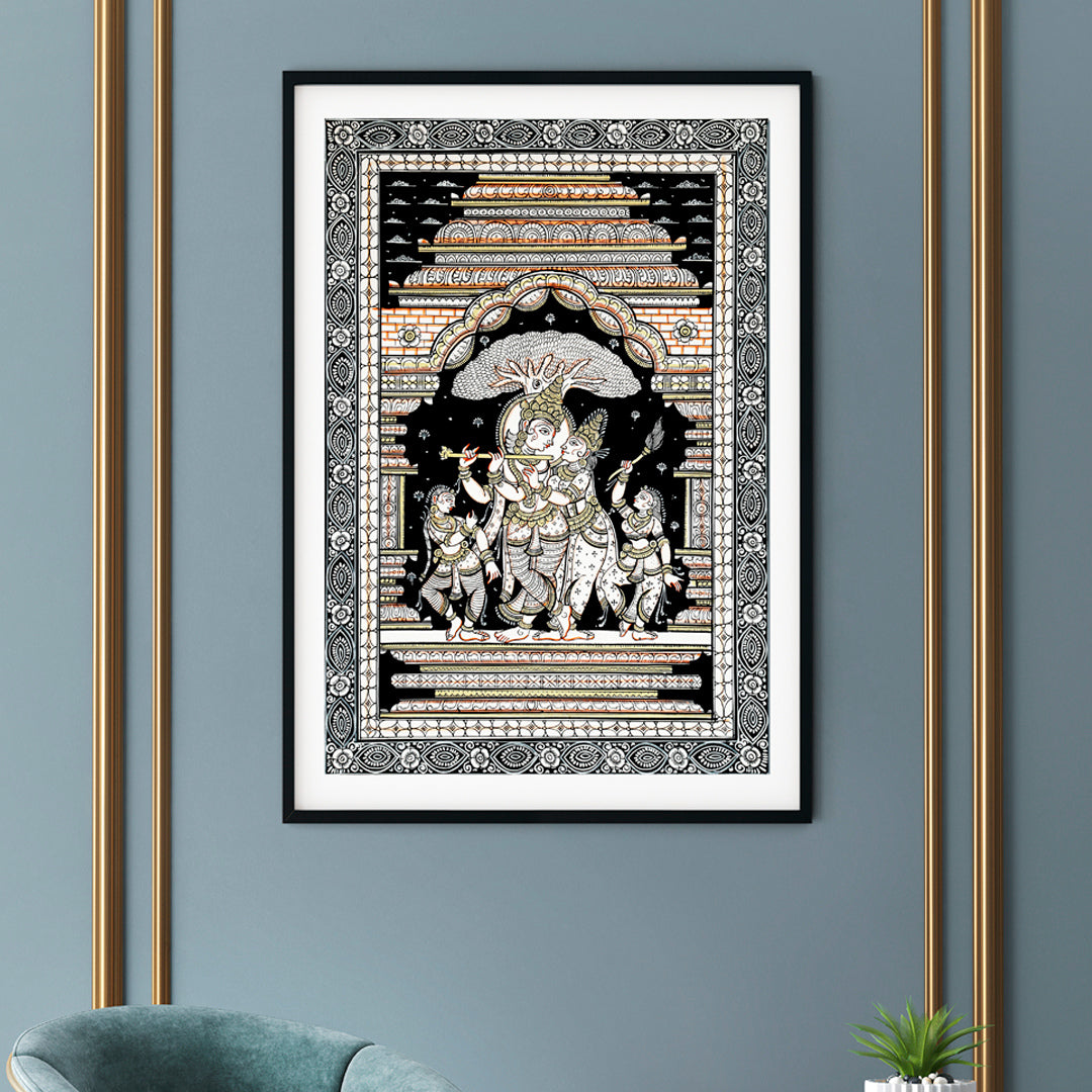 "Radhe-Krishna Darbar Pattachitra Art"