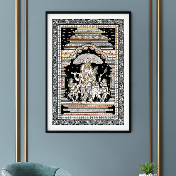 "Radhe-Krishna Darbar Pattachitra Art"