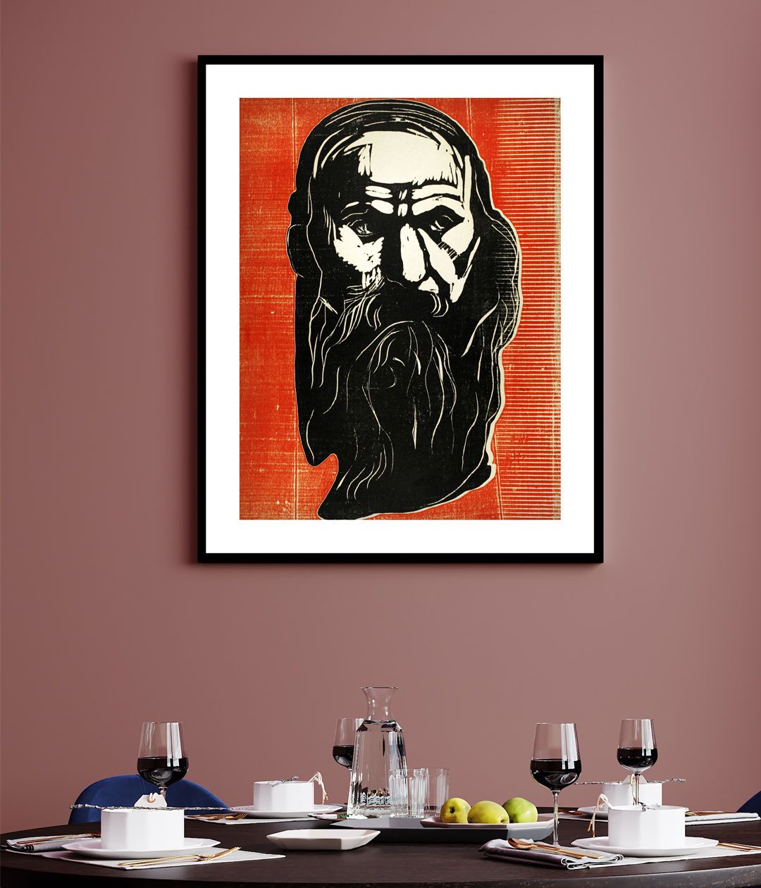 "edvard munch painting - Head of an Old Man with Beard 1"
