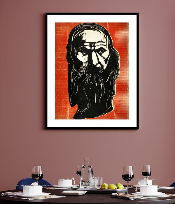 "edvard munch painting - Head of an Old Man with Beard 1"