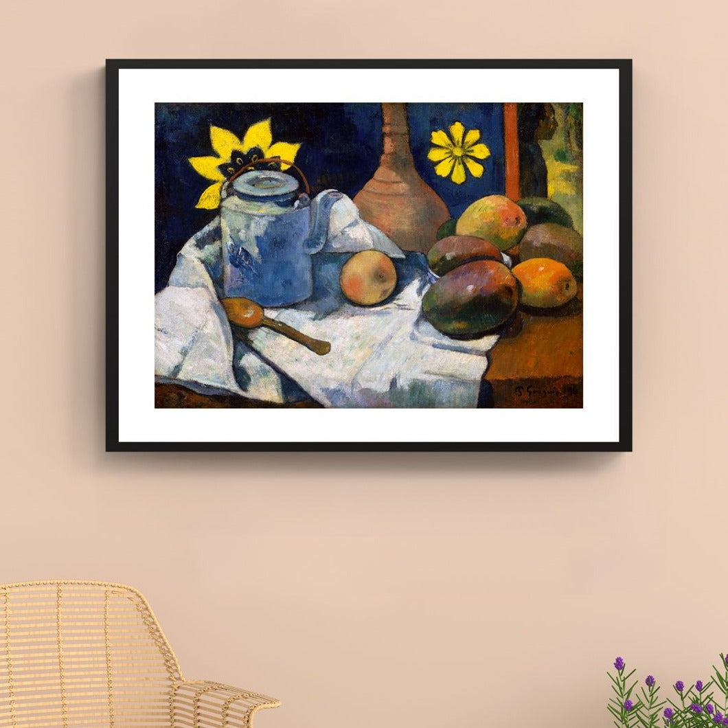 "paul gauguin paining - Still Life with Teapot and Fruit 1"