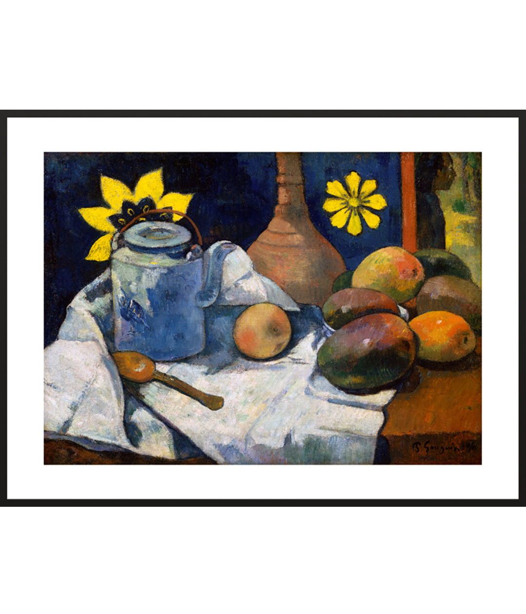 "paul gauguin paining - Still Life with Teapot and Fruit"