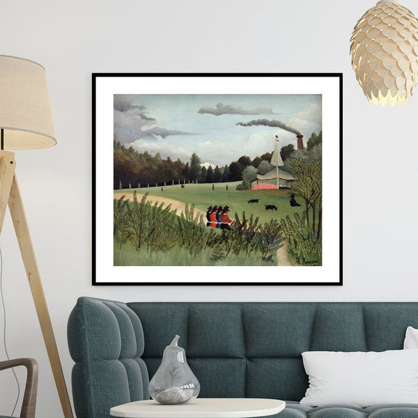 "henri rousseau painting - Landscape and Four Young Girls 1"