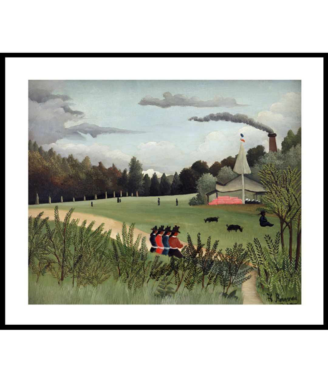 "henri rousseau painting - Landscape and Four Young Girls"