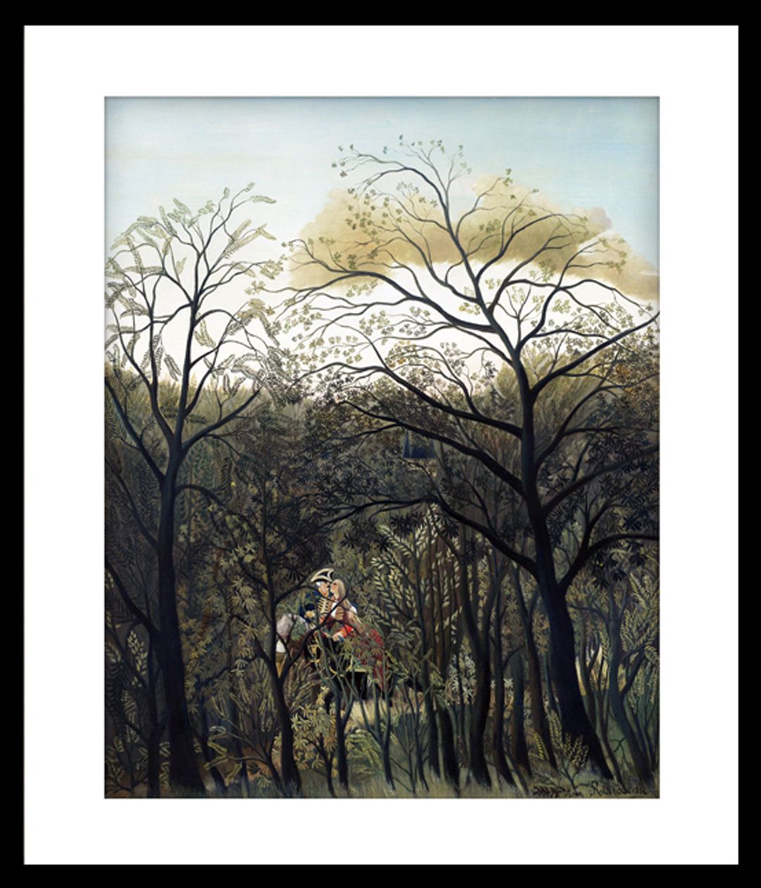 "henri rousseau painting - Rendezvous in the Forest"