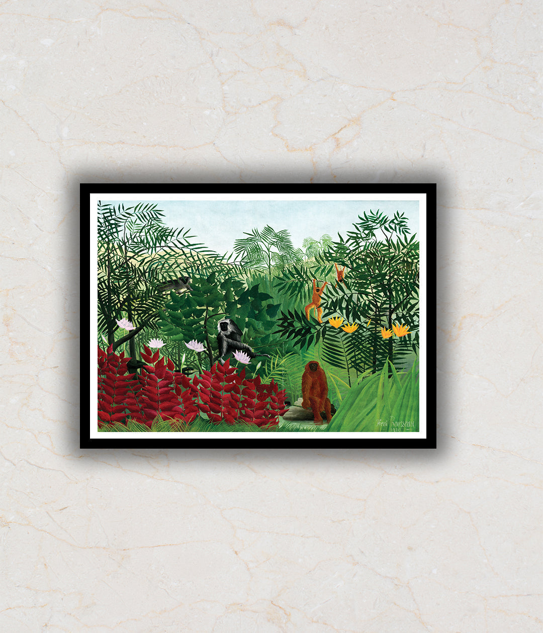 "Tropical Forest with Monkeys Painting"