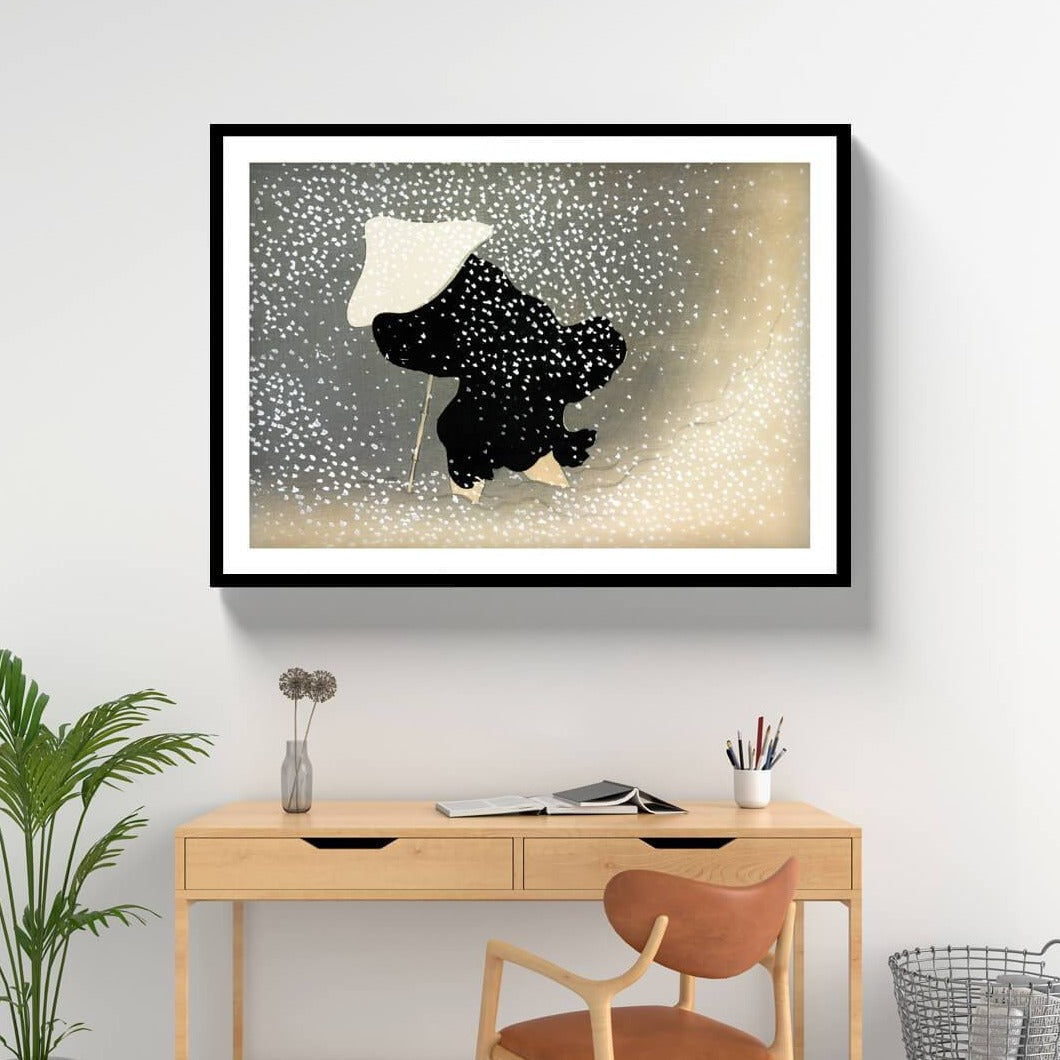 "kamisaka sekka painting - Snow from Momoyogusa 1"